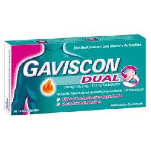 GAVISCON Dual 250mg/106,5mg/187,5mg Kautabletten 16St 