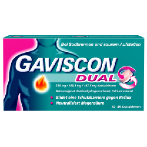 GAVISCON Dual 250mg/106,5mg/187,5mg Kautabletten 48St 