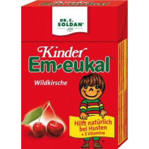 Em-eukal Kinder Bonbons Minis Wildkirsche, zuckerhaltig, Pocketbox 40g 