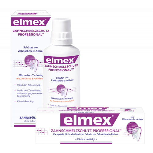 elmex Zahnschmelzschutz Professional  Zahnspülung 400 ml+ Zahnpasta 75 ml 1 Set
