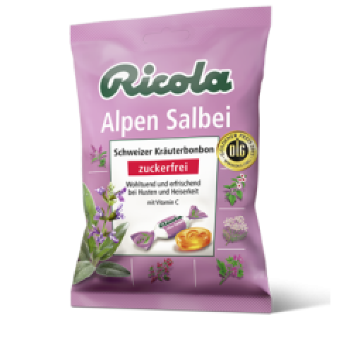 Ricola Alpen Salbei Bonbons, ohne Zucker 75g 