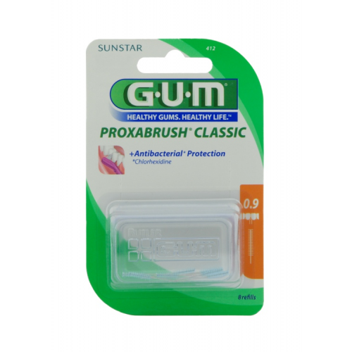 GUM Proxabrush Classic Ersatzbürsten 0,9mm Kerze orange 8 St.
