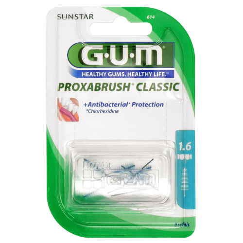 GUM Proxabrush Classic Ersatzbürsten 1,6mm Tanne blau 8 St.