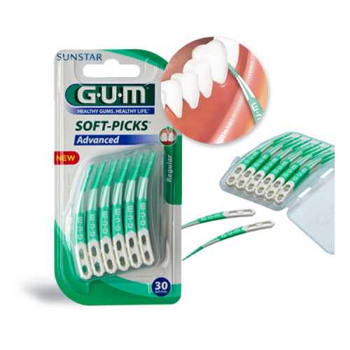 GUM Soft-Picks Advanced regular 30 St. +Reise-Etui