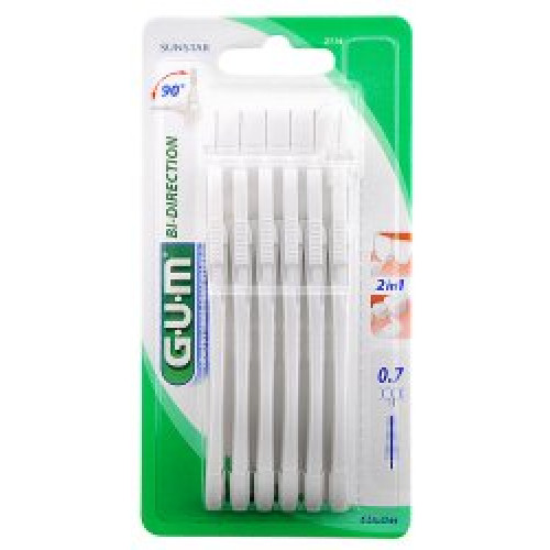 GUM Interdentalbürste Bi-Direction 0,7-0,8 mm, Kerze 6St 