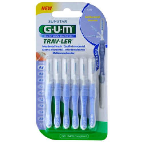 GUM TRAV-LER Interdentalbürsten 0,6mm Kerze, hellblau 6St 