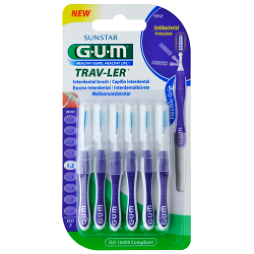 GUM TRAV-LER Interdentalbürsten 1,2mm Kerze, lila 6St 