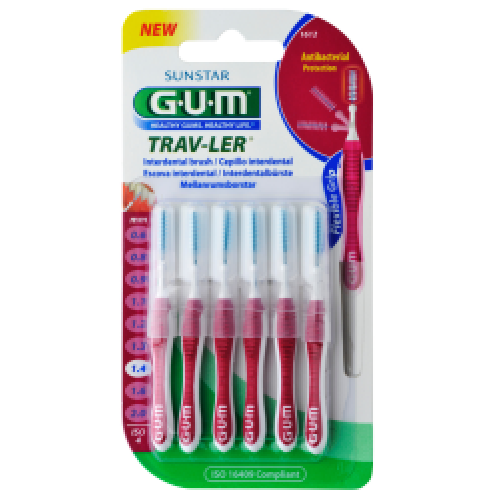 GUM TRAV-LER Interdentalbürsten 1,4mm Kerze, pink 6St 