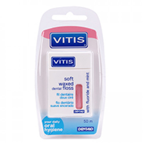 VITIS Zahnfloss gewachst mit Fluorid und Minze 50m
